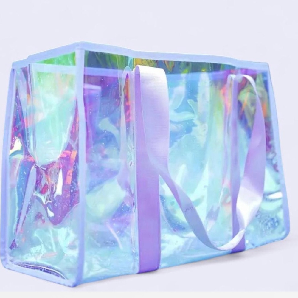 Iridescent Gasoline Lavender Beach Shopping Vacay Festival M Medium Tote Bag